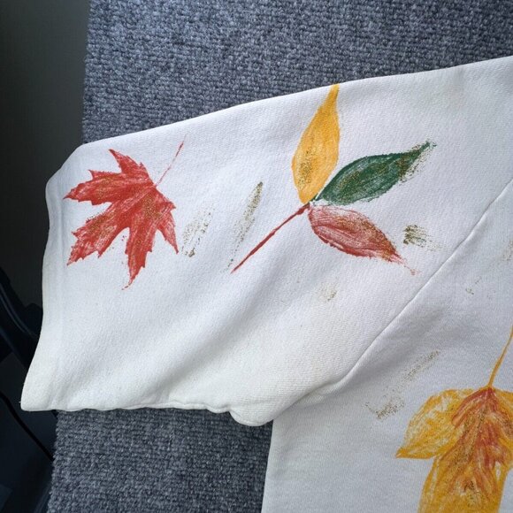 VTG Screen Stars Sweater Sweatshirt XL 90s Womens USA Made Floral Glitter - Picture 5 of 10